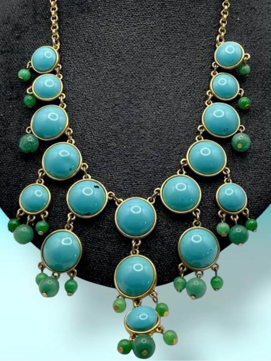 Talbots Jewelry - Beautiful Talbots Faux Turquoise Bib Drop Statement Necklace Coastal Vibe